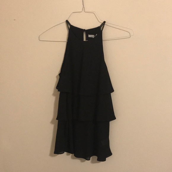 Naked Zebra Tops - NWT Naked Zebra Black Tiered Sleeveless Blouse